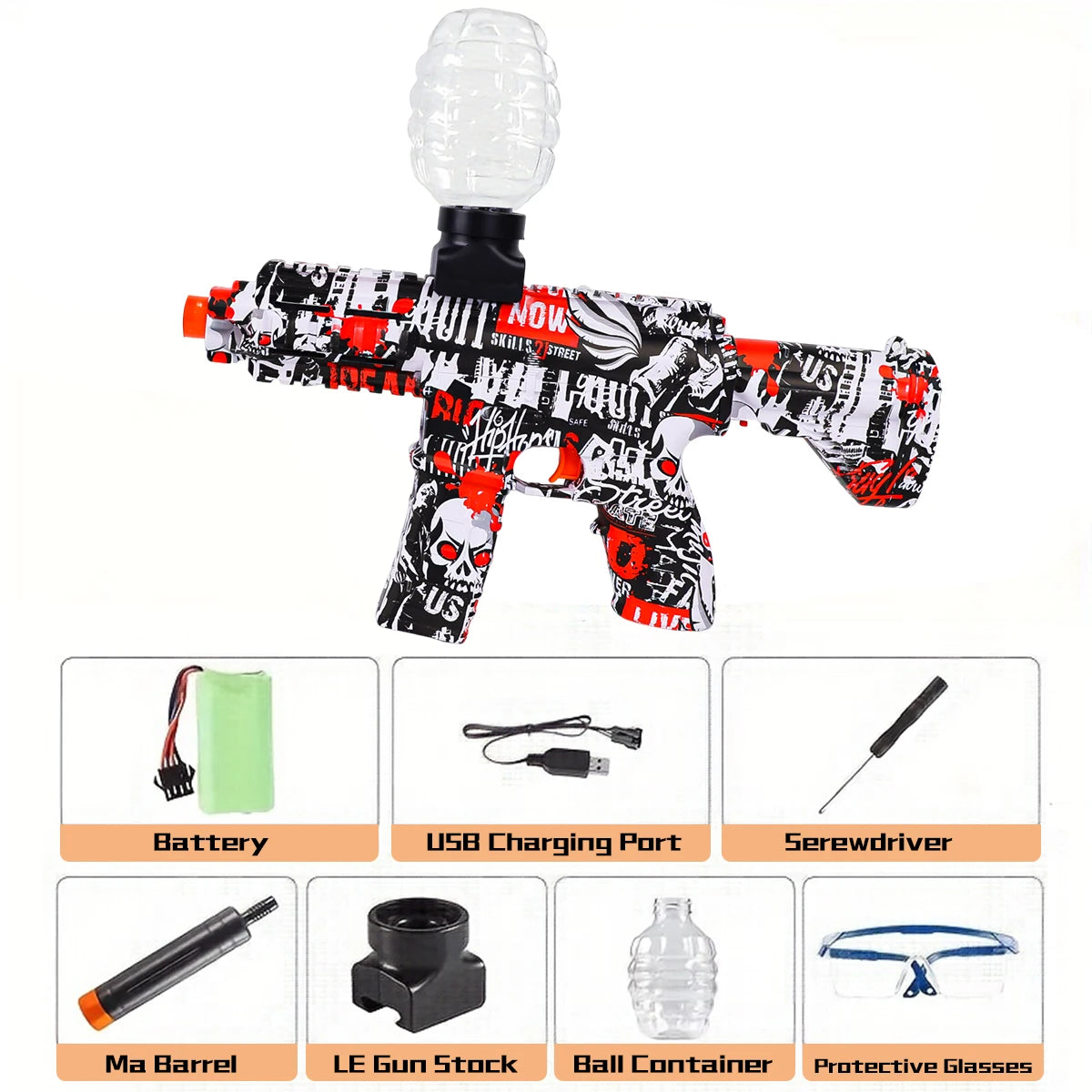 Electric Ball Blaster 2PCS Balls Gun Cool Toy Gun for Outdoor Activities Shooting Game Holiday Gifts Christmas HalloweenGift