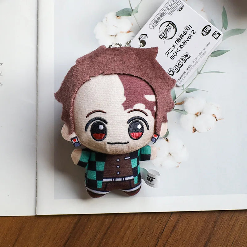 12cm Anime Demon Slayer Surrounding Plush Toys, Keychain Figurines, and Small Plush Dolls
