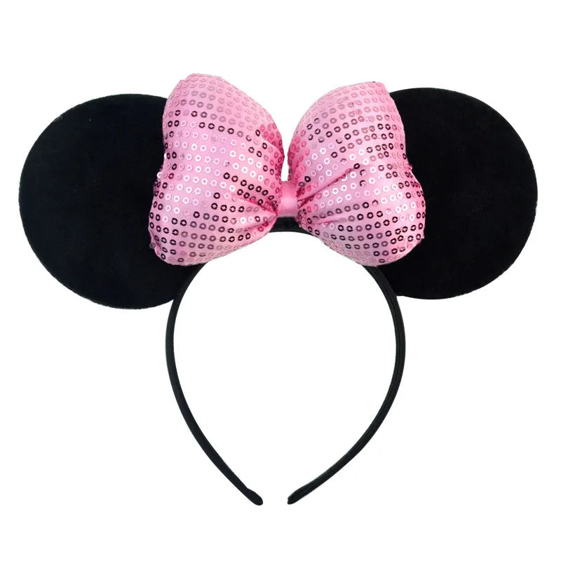 Mouse Ears Headhand for Girls Adults Cute Cartoon Party Cosplay Hair Accessories Sequin Bows Hairband Toys