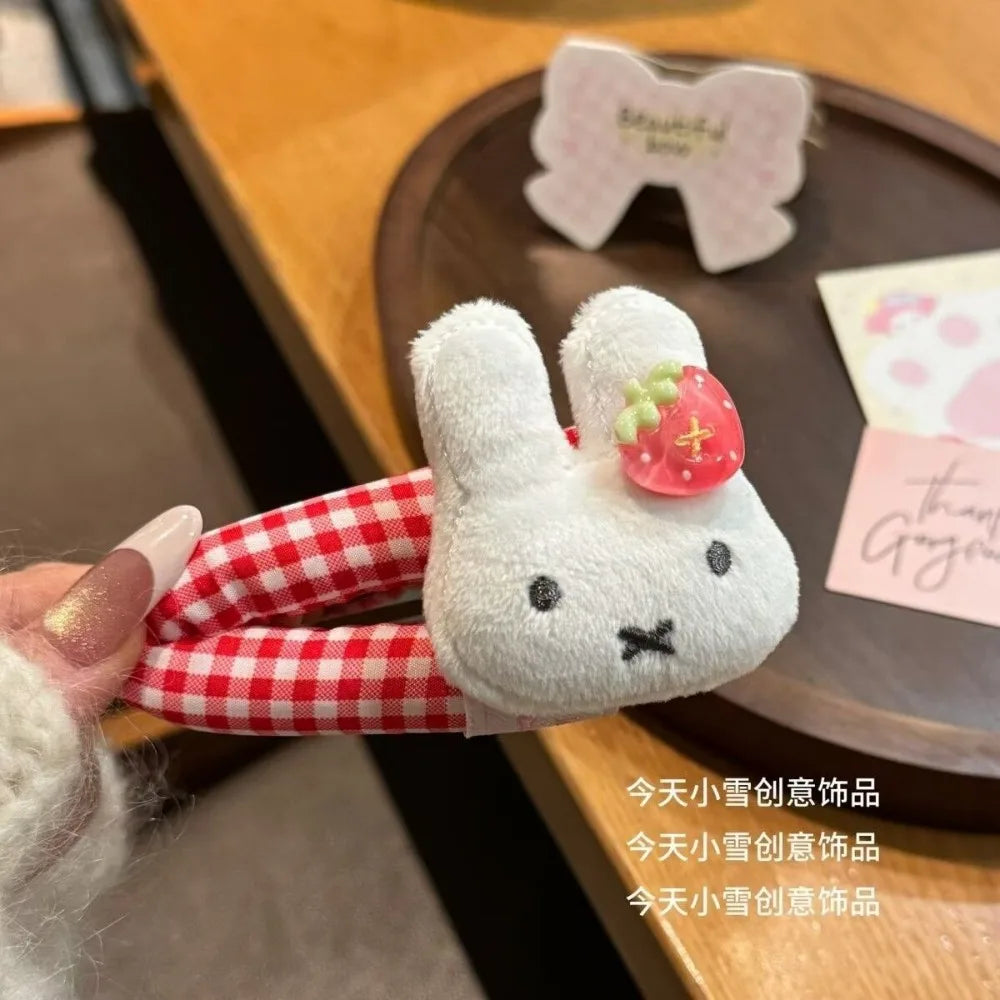 4pcs Kawaii Miffy Rabbit BB Clip Cute Cartoon Girli Hair Side Clip Student Daily School Wear Hair Styling Accessory Gift Toys