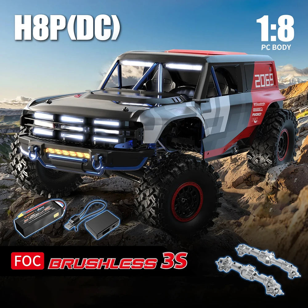 HYPER GO MJX H8P 1/8 4WD 3S Brushless Off Road Climbing Vehicle RC Remote Control Model Car Off-Road Children's Toys
