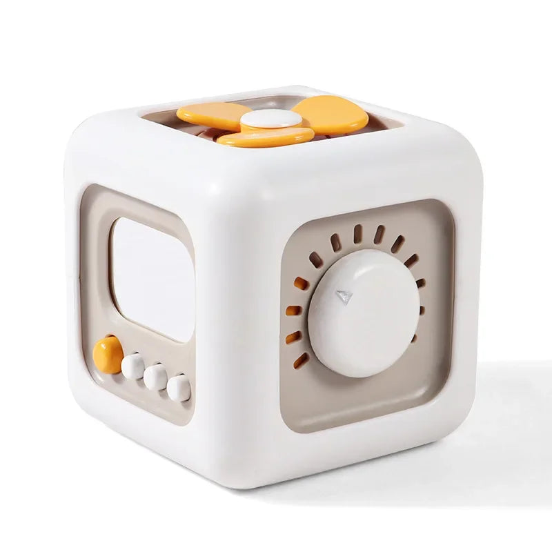 Baby Toy 6 in 1 Multifunctional Busy Cube Montessori Activity Cube Toddler Practice Skill Educational Toy Sensory Pressure Board