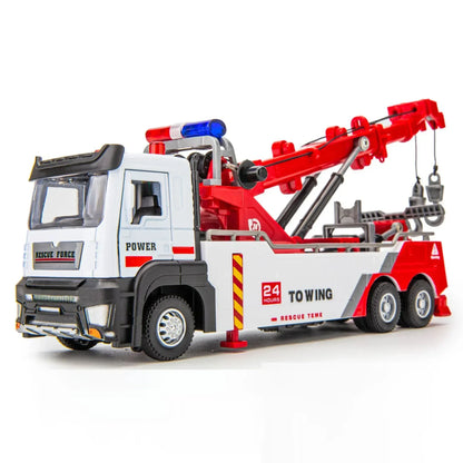 1:32 Alloy Engineering Car Model Metal Diecasts Toys Alloy Vehicles Car Double Hook Wrecker Trucks Toy Birthday Gifts For Boy