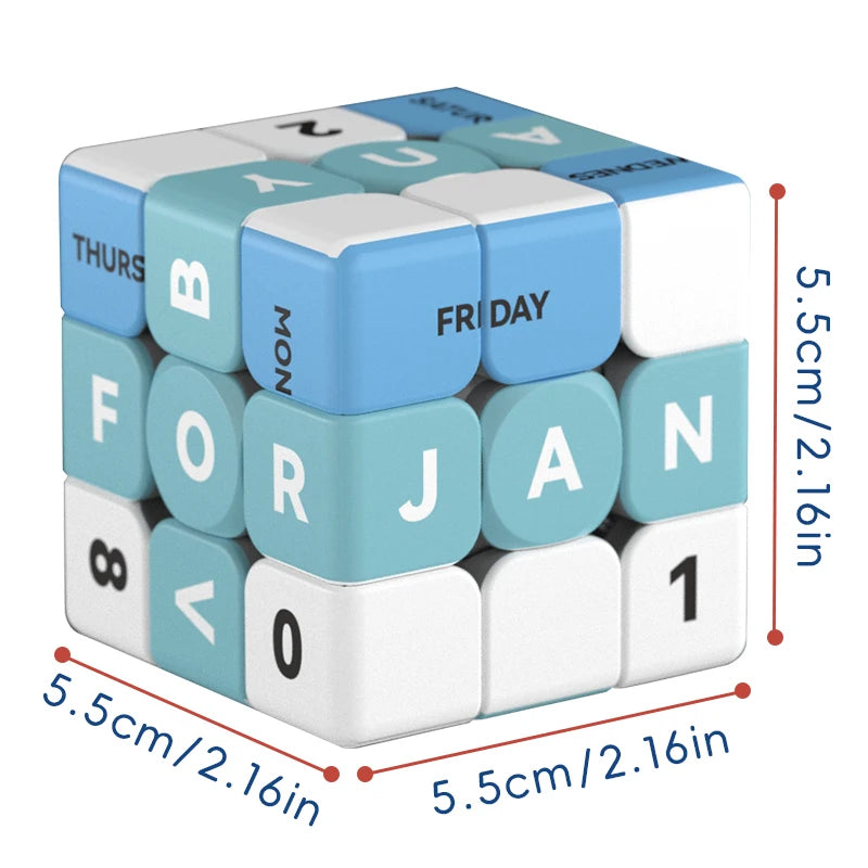 3x3 Calendar Cube, 3x3 Speed Cube Puzzle Cube, 3x3x3 Puzzle, Ideal Cube Puzzle Toy for Kids and Adults, Christmas/Birthday Gift