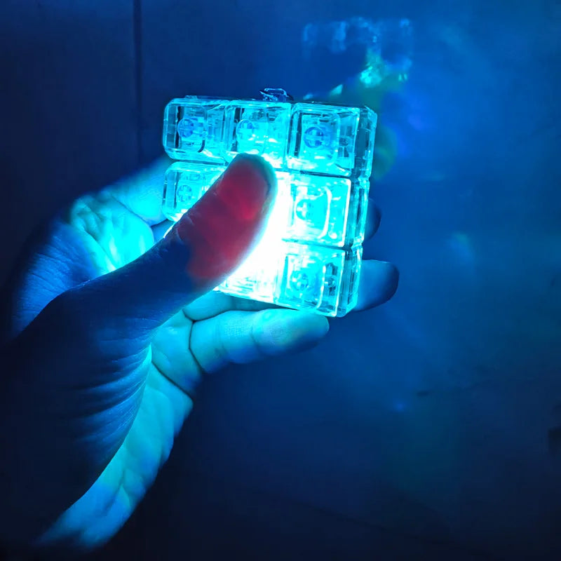 Keyboard Fidget Toys LED Crystal Keycap Keychain Stress Relief Fingertip Gadget Decompression Toys Clicker Fidget Toy