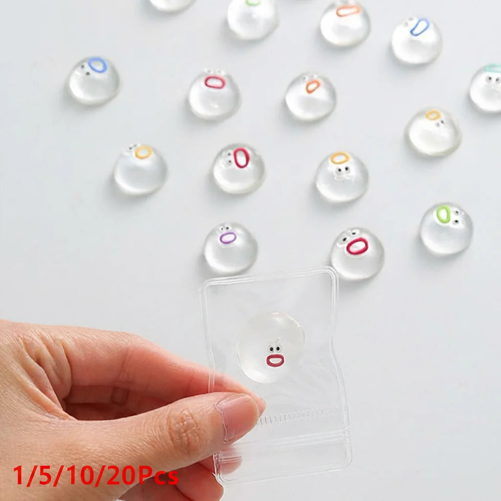 1-20pcs Mini Cute Transparent Fidget Small Silicone Emotion Fidget Poppers Sensory Fidget Toys Soft Funny Stress Relieving Toys