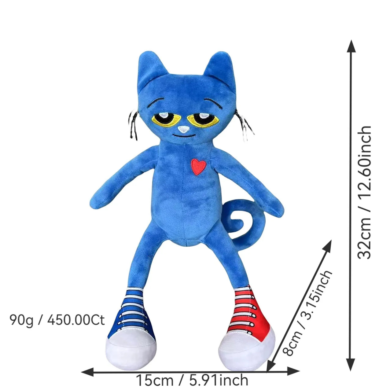 New 30cm Pete the Cat Plush Doll Pizza Party Soft Plush Blue Cat Stuffed Animal Toy Super Soft Pete Kitty