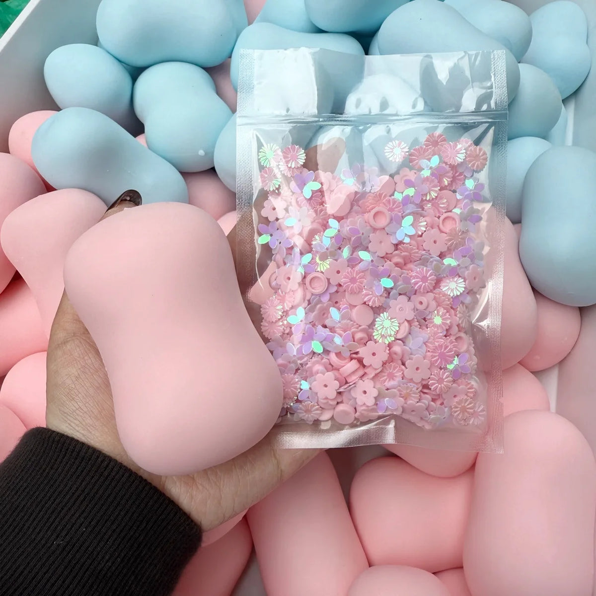 Handmade Simulated Soap Crispy Stress Ball - Fidget Squeeze Ball Round Block Filled ASMR Adult Anxiety Relief Toy