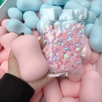 Handmade Simulated Soap Crispy Stress Ball - Fidget Squeeze Ball Round Block Filled ASMR Adult Anxiety Relief Toy