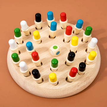 Kids Wooden Memory Match Stick Chess Fun Color Game Board Puzzles Montessori Cognitive Learning Educational Toys For Children