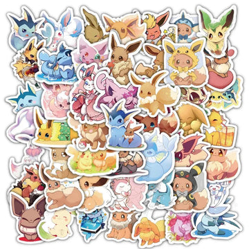 10/30/60pcs Cute Cartoon Pokemon Eevee Stickers Anime Decal Toys Graffiti Laptop Scrapbook Phone Waterproof Kawaii Sticker Gifts