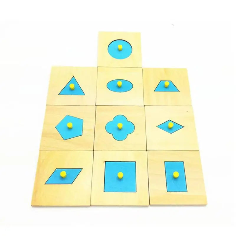 10PCS Set Wooden Geometric Peg Board Montessori Math Materials Educational Shape Matching Toys For Kids Boys Girls