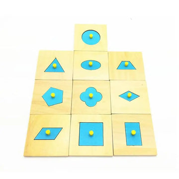 10PCS Set Wooden Geometric Peg Board Montessori Math Materials Educational Shape Matching Toys For Kids Boys Girls
