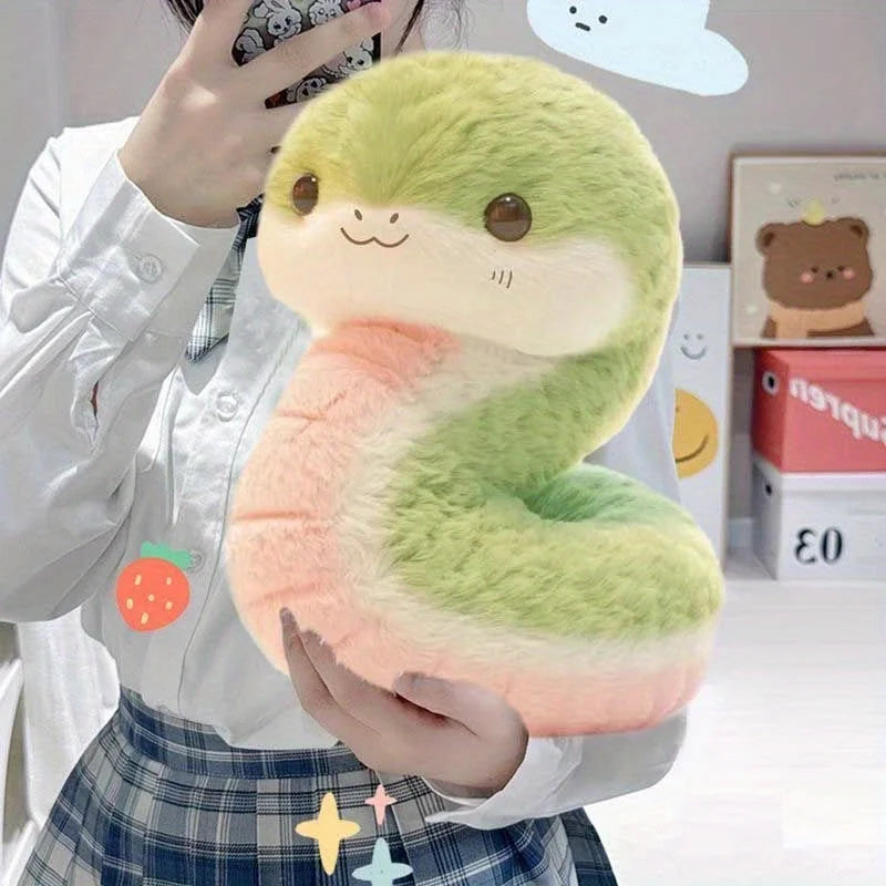 Cute Snake Plush Toy, Soft Polyester Stuffed Animal, Cozy Home Decor, for Infants 0-3 Years, Ideal Birthday and Holiday Gift