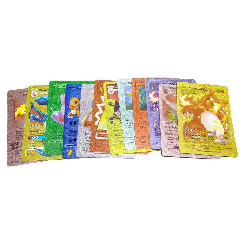 81-15Pcs Pokemon Cards Gold Silver Vmax GX Card Collection Battle Trainer Card Spanish English French Child Toys Christmas Gifts