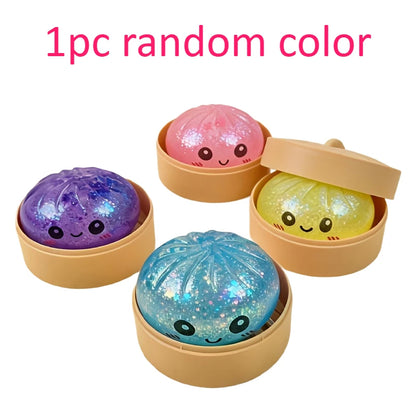 Simulation Flash Dumpling Pressure Ball Fidget Squishes Squishy Maltose Dough Ball Decompression Fidget Toy Fun Creative Gift
