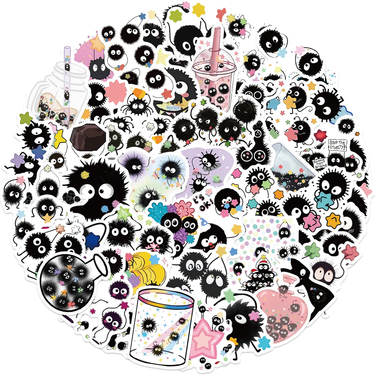 54PCS Cute Kawaii Sprites Stickers Laptop Graffiti Skateboard Waterproof Scrapbooking Phone Cup Luggage Sticker Decals