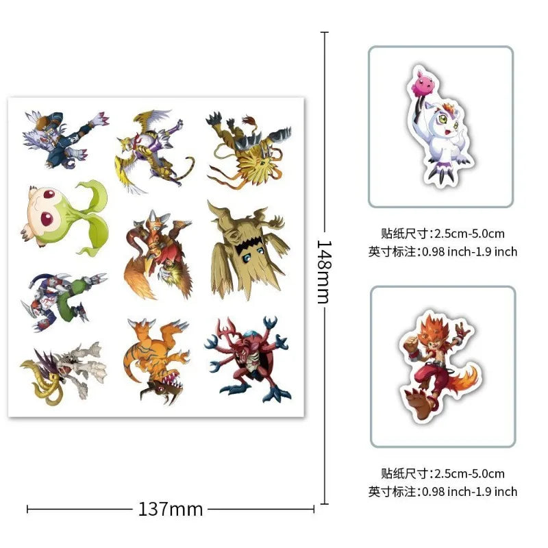 60pcs Digimon stickers DIY notebook journal suitcase graffiti decoration cartoon anime Agumon Angelmon sticker toy gift