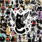 50PCS Dreamy Mysterious Star Black Cat Sticker Creative Aesthetic Art Collection Decoration Computer Guitar Scrapbook Gift Decor