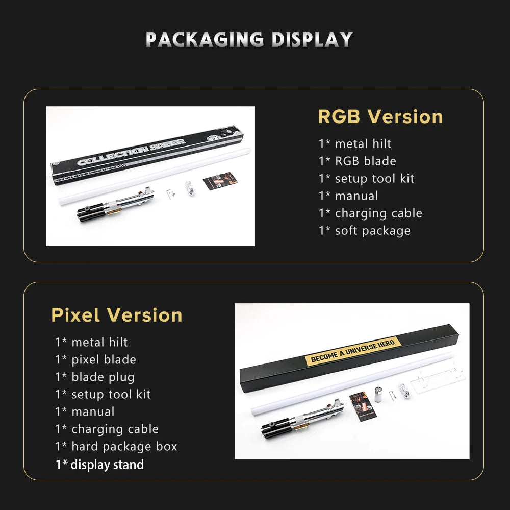 TXQSABER Replica Lightsaber Anakin Series SDRGB Pixel Lightsword Heavy Dueling Metal Handle FOC Blaster Light Sword Cosplay Toys