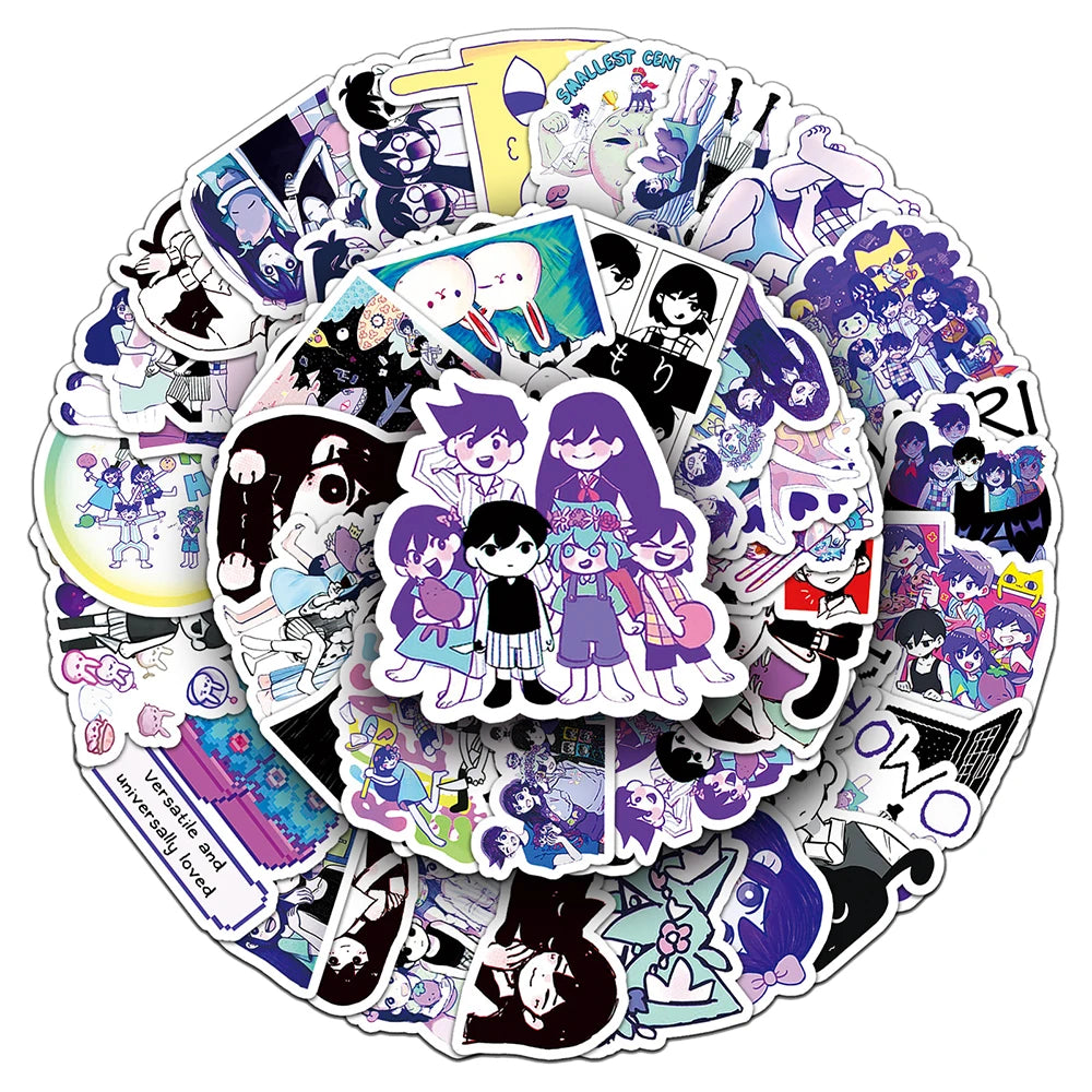 10/30/50pcs Cute Omori Stickers Graffiti Game Cartoon Decal DIY Motorcycle Laptop Stationery Waterproof Decoration Decals Toy