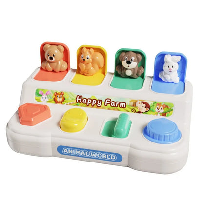 Montessori Baby Pop Up Animals Toy Interactive Sensory Toys for Toddlers Developmental Educational Toy for Boys Girls 6-12 Month