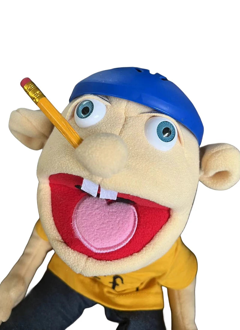 New Jeffy Hand Puppet Children Hand Puppets Talk Show Party Prop Weird Open Mouth Jeffy Boy Hand Puppet Boys Girls