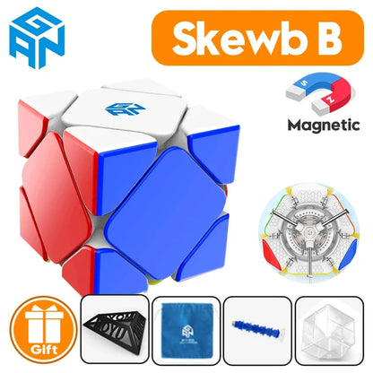 【JudyCube】GAN Skewb Magnetic (Enhanced UV Coated) Magnetic Magic Speed Cube  Professional Fidget Toys GAN Skewb Cubo Magico