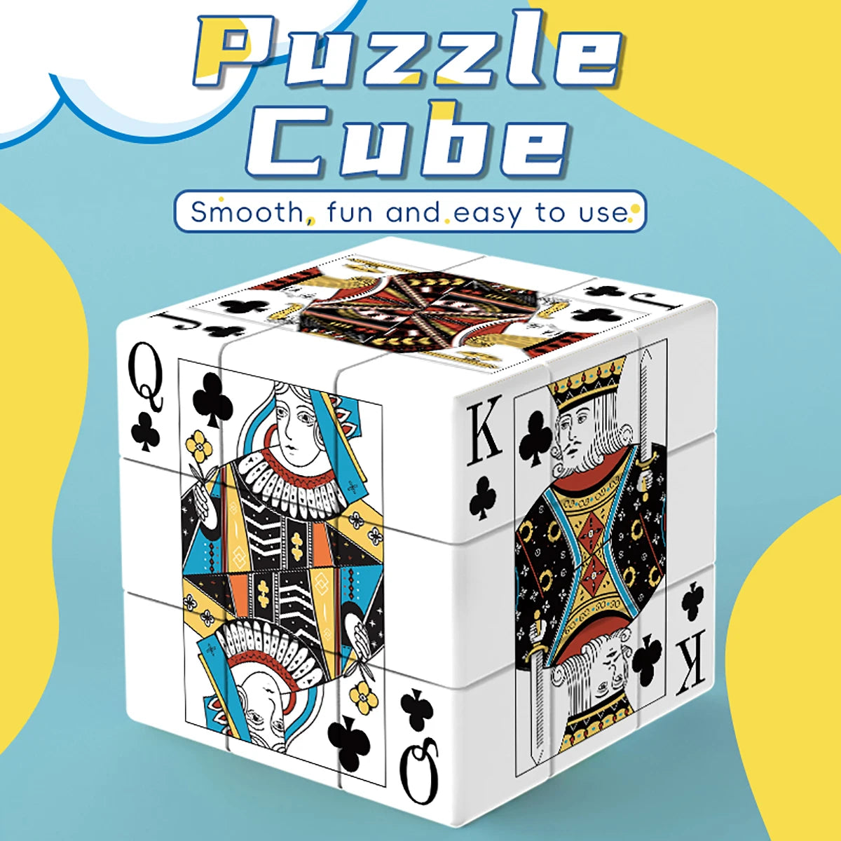 Magic Cube 3x3x3 3D UV poker JQK Color painting Stress Relief Puzzle Professional Smooth Speed Game Children's Toys Gifts