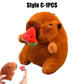 Cute 12cm Plush Capybara Keychain Snot Pulling Charm Cartoon Stuffed Animal School Bag Pendant Gift For Kids Adults