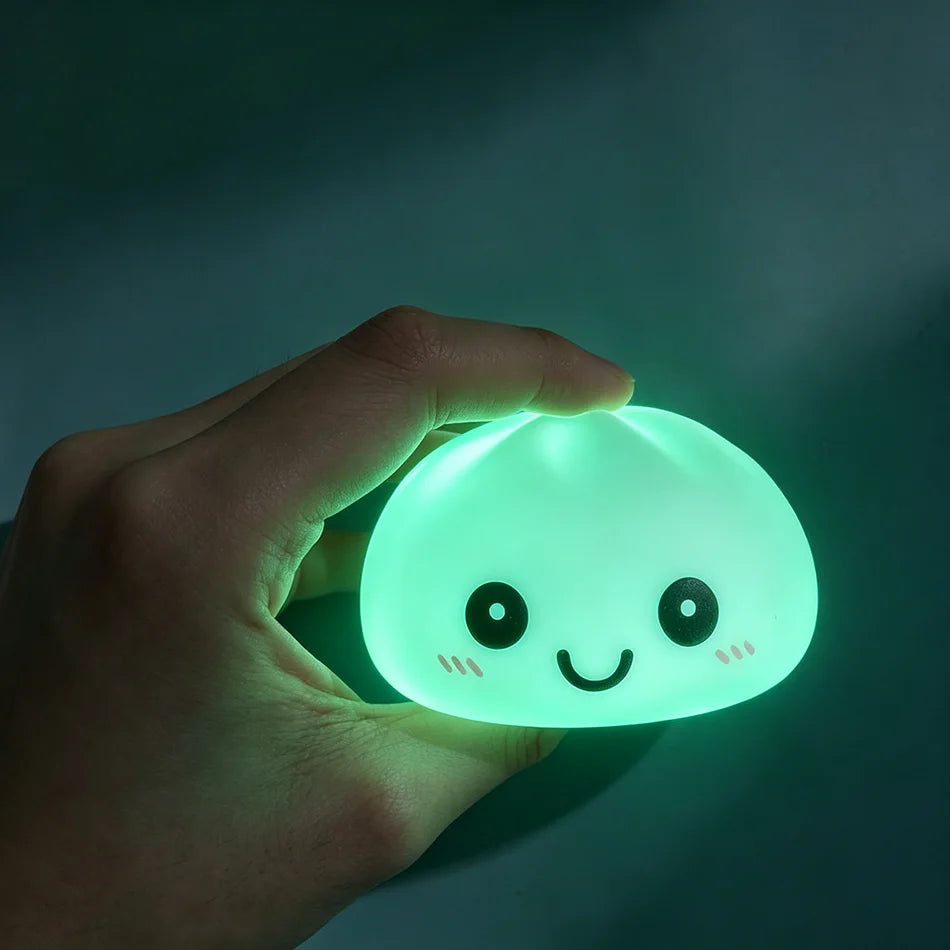 2026 Aesthetic LED Glowing Dumpling: Bubble Spitting Squeeze Toy, Realistic Food Decor & Sensory Gel Stress Ball for Adults/Kids