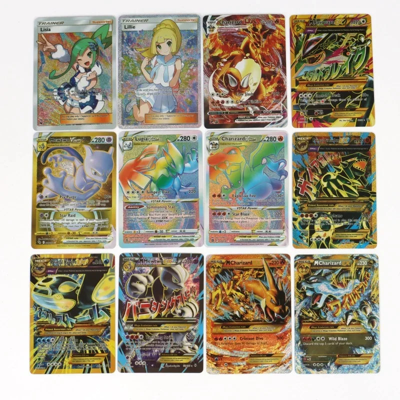 60/100Pcs English Pokemon Cards Shining MEGA GX Vmax TAG EX Vstar V Collection Cards Toys Children Gift