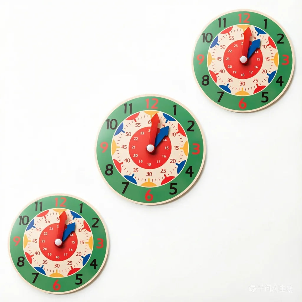 Kids Montessori Wooden Clock Toys Time Learning Teaching Aids Educational Toys For Children Primary School Clever Board Toy