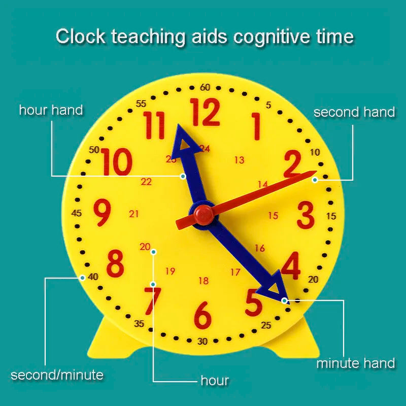 Children Montessori Clock Educational Toys Hour Minute Second Cognition Matching Puzzle Toys Kids Early Preschool Teaching Aid
