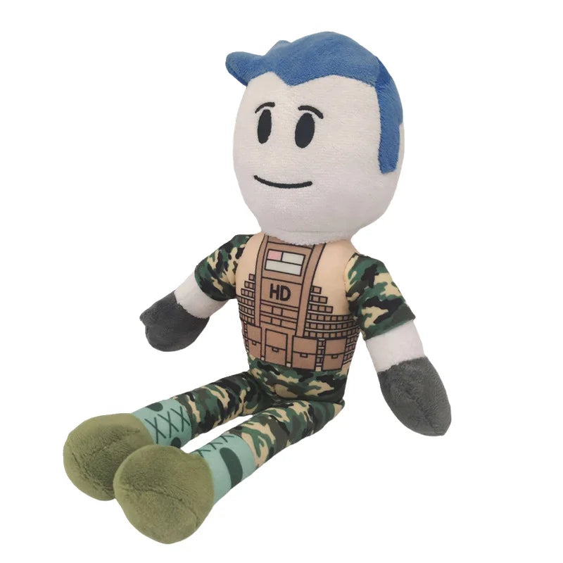 NEW 35cm Hot Game Roblo Plush Toys Doll Captain Camouflage Boy Halloween Soft Stuffed Toy Baby Kids Birthday Gift