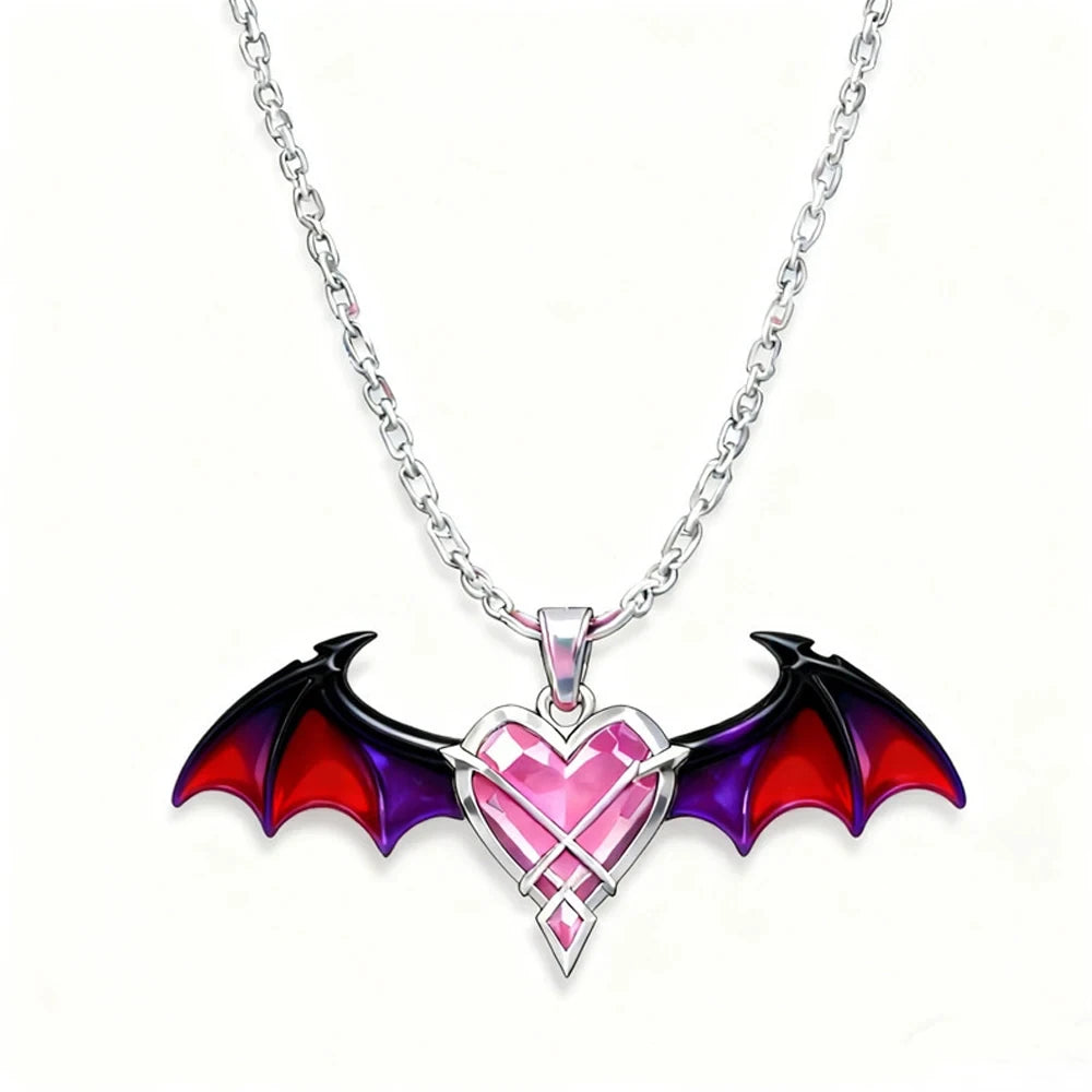 Game Genshin Impact Durin Cosplay Necklace Dragon Wings Unisex Heart Clavicle Chain Couple Props