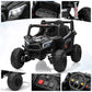 12V Kids Ride On Car UTV Truck With Remote Control 4WD/2WD Switchable Electric Vehicle With 4 Spring Suspension EVA Tires Safety Belt Double Open Doors Bluetooth Music LED Lights for Ages 3-8 Years