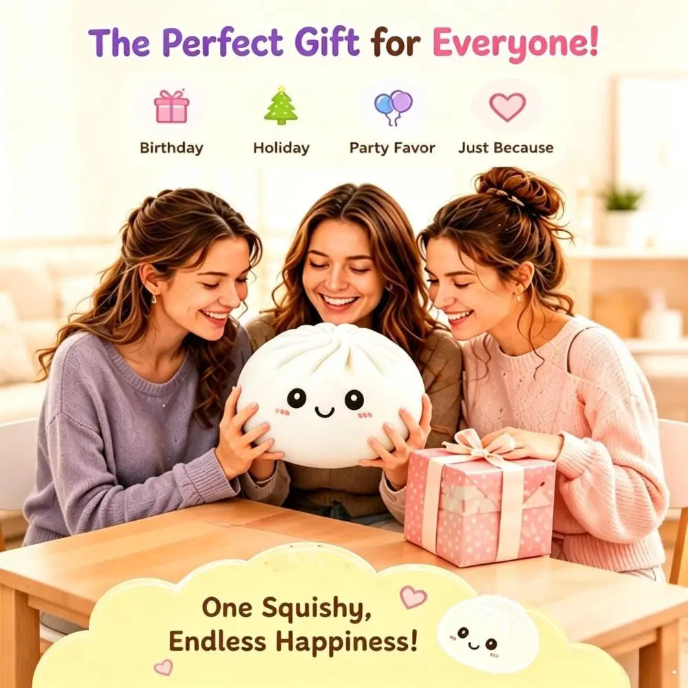 16cm Extra Large Big Dumplings Squeeze Toy with Steamer Soft Squeeze Toy Slow Resilience Fidget Squeeze Decompression Dough