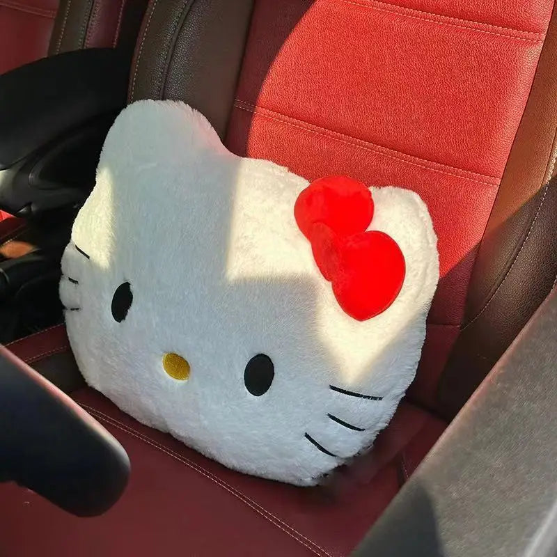 Anime Sanrio Hello Kitty Cute Cartoon Head Plush Pillow Sofa Bedside Cushion Car Cushion Nap Pillow Birthday Gifts for Girl