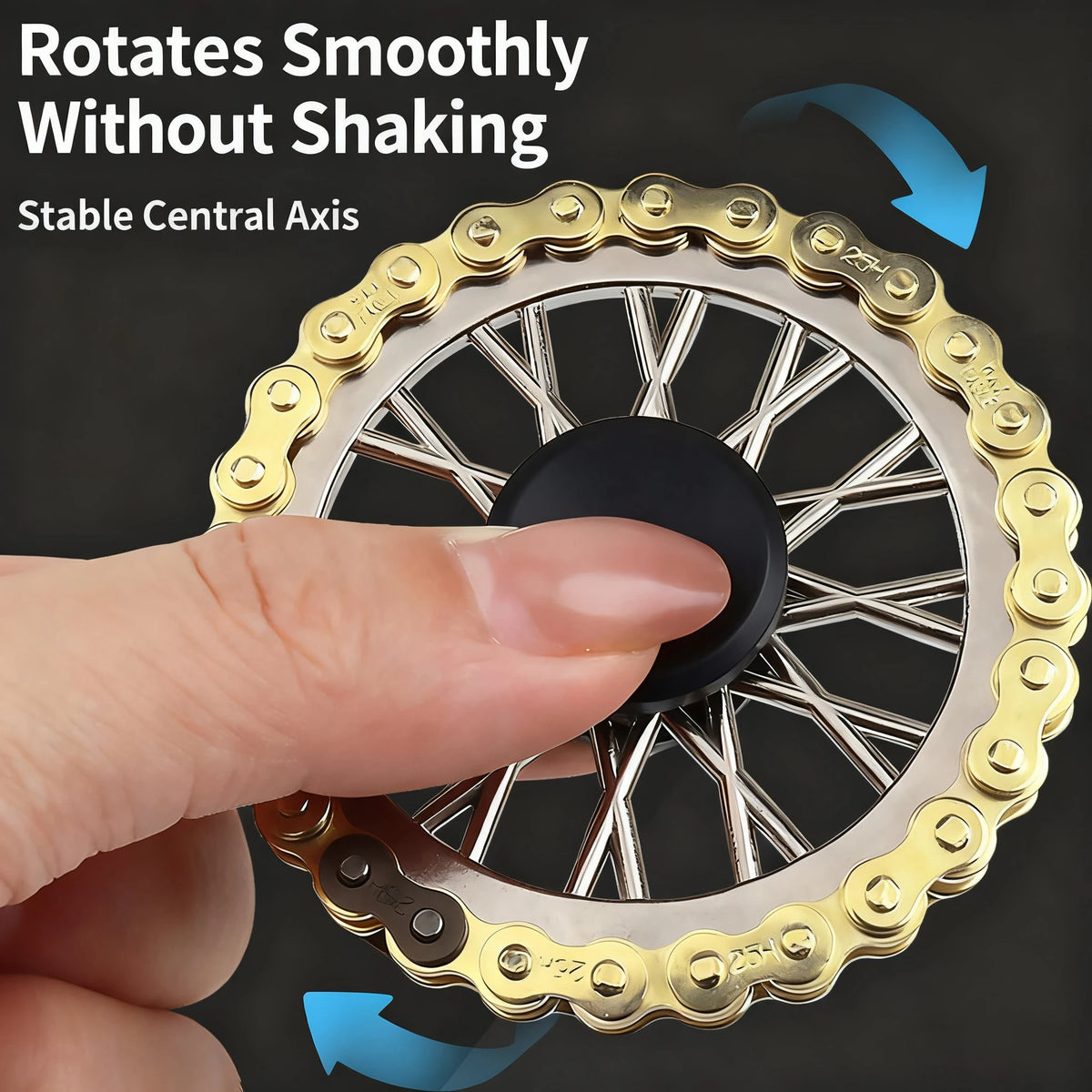 Metal Sprockets Flywheel Gear Fingertip Gyro Fidgeting Spinner Antistress Anxiety Bike Chains Spinner Fidget Toys for Adult Kids