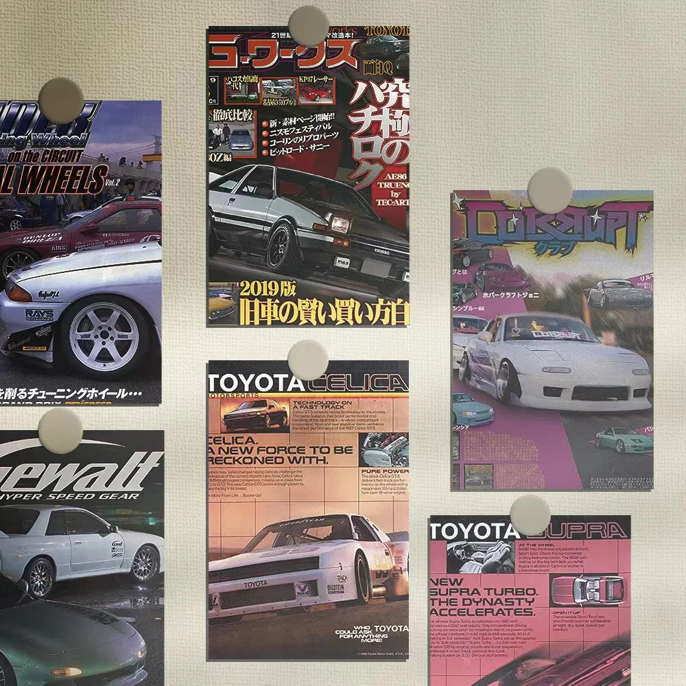 10PCS 10×15CM JDM Car Japanese Racing Car Posters Wall Collage Print Kit Wall Decor Home Room Kids Toy Card