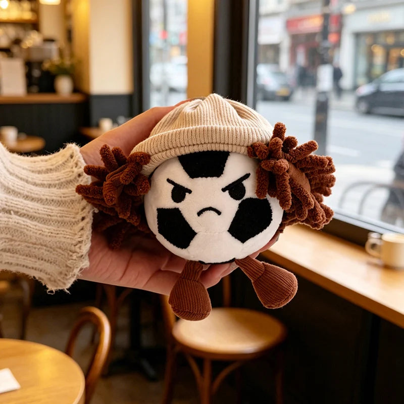 10cm Basketball Football Pendant Cowboy Style Sports Ball Stuffed Plush Dolls Keychain Backpack Hangings Gifts For Ball Fans