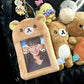 Cartoon Rilakkuma Plush Photocard Holder Key Ring Cute Soft Card Cover Bag Pendant For Kpop Photocard ID Card Protector Student