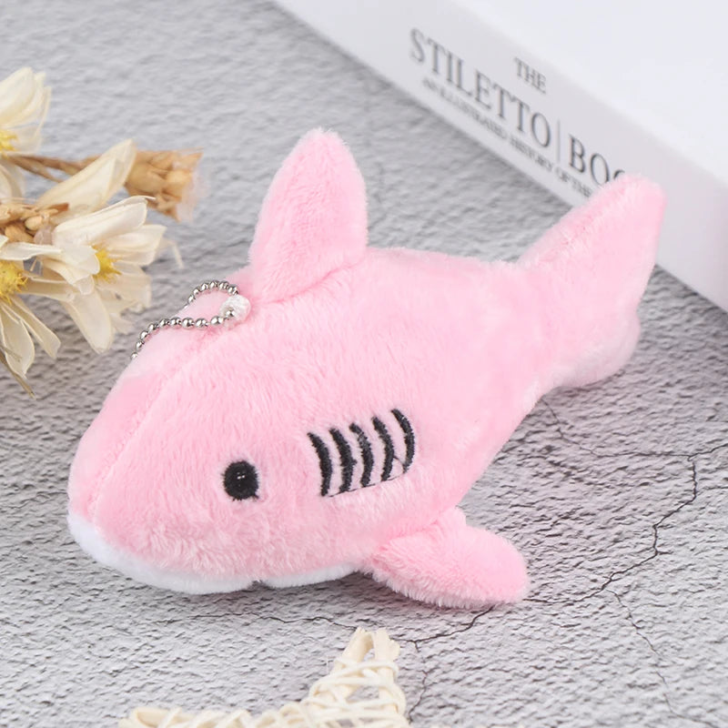 12CM  Keychain Gift Shark Plush Stuffed TOY DOLL  Kids Small Mini Cute Marine Animals Plush Toys