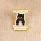 Cartoon Black Cat Crochet Enamel Pin Animal Badges on Backpack Brooches for Women Metal Lapel Pins Cosplay Accessories Toys Gift