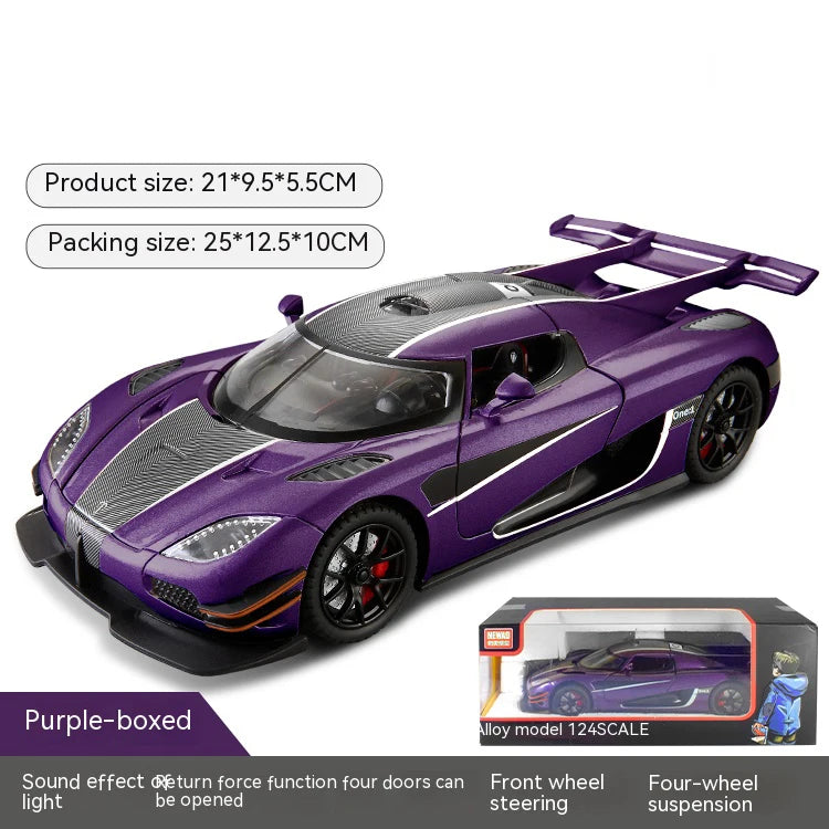 1: 24 K Ö Niger One Collectible Ornament with Sound, Light, and Feedback Function , Alloy sports car toy gift for boys