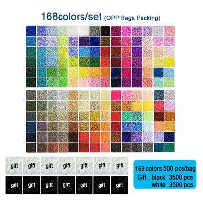 168colors/set Yantjouet 2.6mm Mini Iron Beads Kit Pixel Art Perler Beads Gift Black/White Hama Beads Fuse Beads Diy Puzzles
