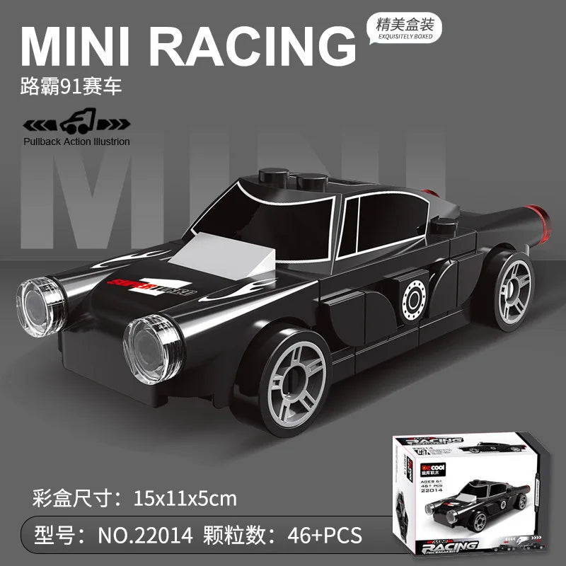 Racing Car Bus Engineering Vehicle Ambulance Pull Back Model Building Blocks Brick Toys Children Boys Birthday Gift Brick