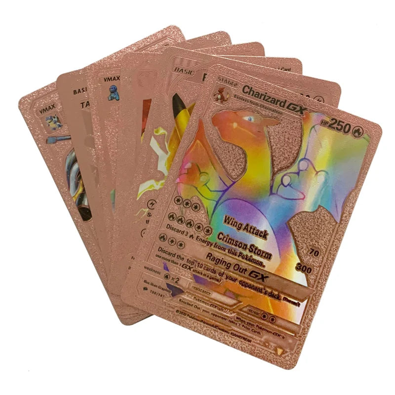 81-15Pcs Pokemon Cards Gold Silver Vmax GX Card Collection Battle Trainer Card Spanish English French Child Toys Christmas Gifts