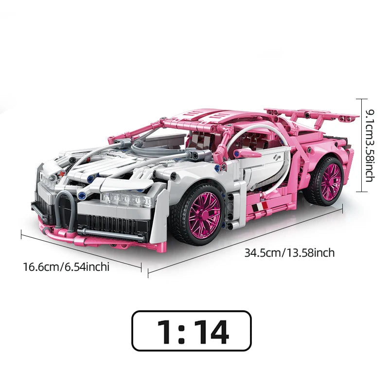 KAVOWORLD 1:14 Scale Supercar Building Blocks Set MOC Sports Vehicle Car Model Kit Racing Car Toys for Teens Boys Birthday Gifts